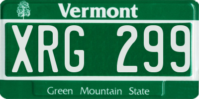 VT license plate XRG299