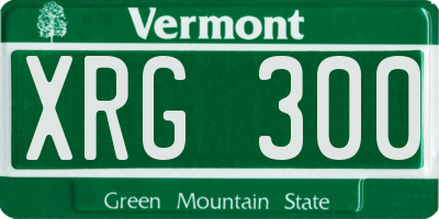 VT license plate XRG300