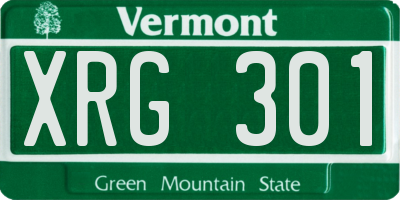 VT license plate XRG301