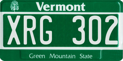 VT license plate XRG302