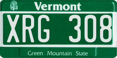 VT license plate XRG308