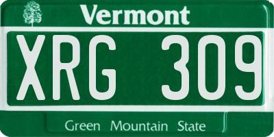VT license plate XRG309