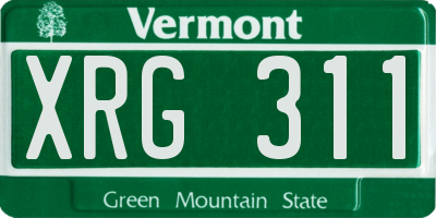 VT license plate XRG311