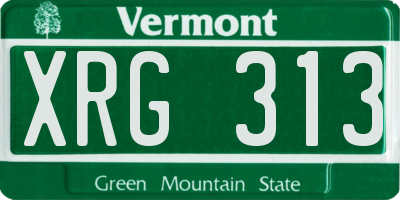 VT license plate XRG313