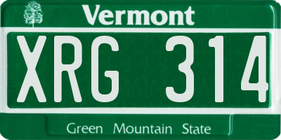 VT license plate XRG314