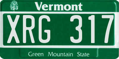 VT license plate XRG317