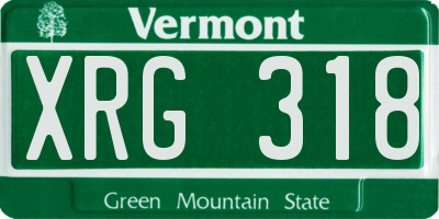 VT license plate XRG318