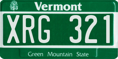 VT license plate XRG321