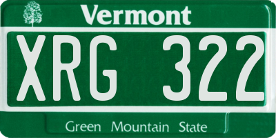 VT license plate XRG322
