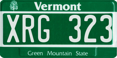 VT license plate XRG323