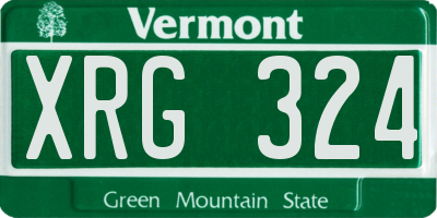 VT license plate XRG324