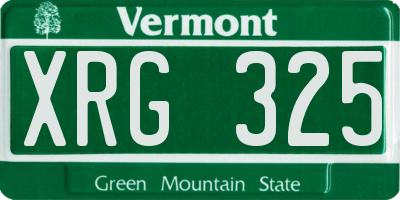 VT license plate XRG325