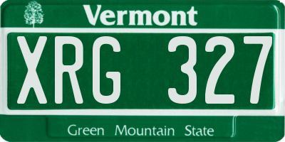 VT license plate XRG327