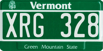 VT license plate XRG328