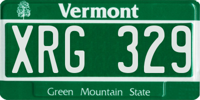 VT license plate XRG329