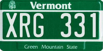 VT license plate XRG331