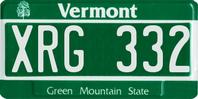 VT license plate XRG332