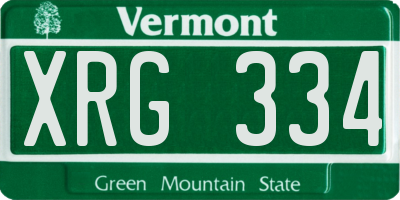 VT license plate XRG334