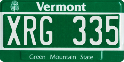 VT license plate XRG335
