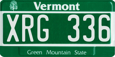 VT license plate XRG336