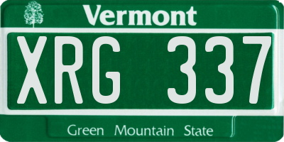 VT license plate XRG337