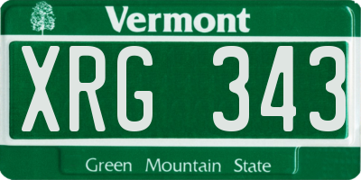 VT license plate XRG343