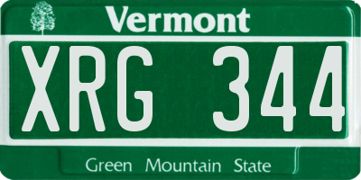 VT license plate XRG344