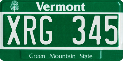 VT license plate XRG345