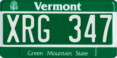 VT license plate XRG347