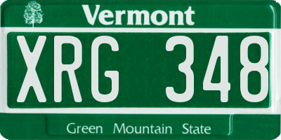 VT license plate XRG348