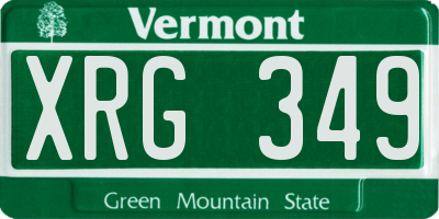 VT license plate XRG349