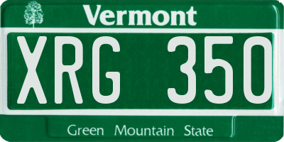 VT license plate XRG350