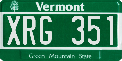 VT license plate XRG351