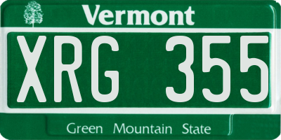 VT license plate XRG355