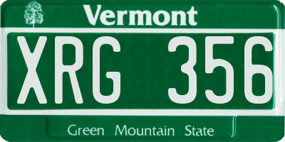 VT license plate XRG356