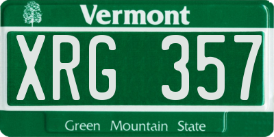 VT license plate XRG357