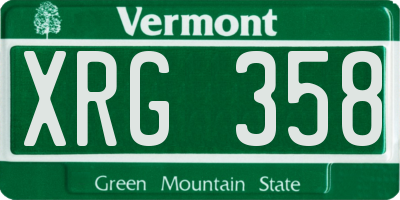 VT license plate XRG358