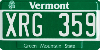 VT license plate XRG359