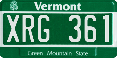 VT license plate XRG361