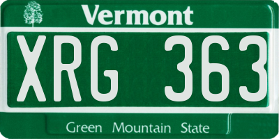 VT license plate XRG363