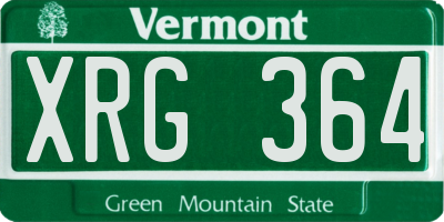 VT license plate XRG364