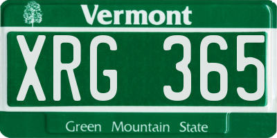 VT license plate XRG365