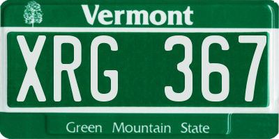 VT license plate XRG367