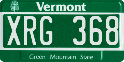 VT license plate XRG368