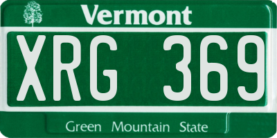 VT license plate XRG369