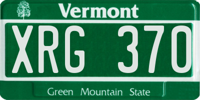 VT license plate XRG370