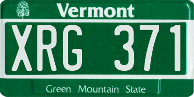 VT license plate XRG371