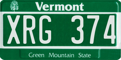 VT license plate XRG374