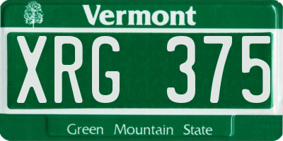 VT license plate XRG375