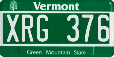 VT license plate XRG376